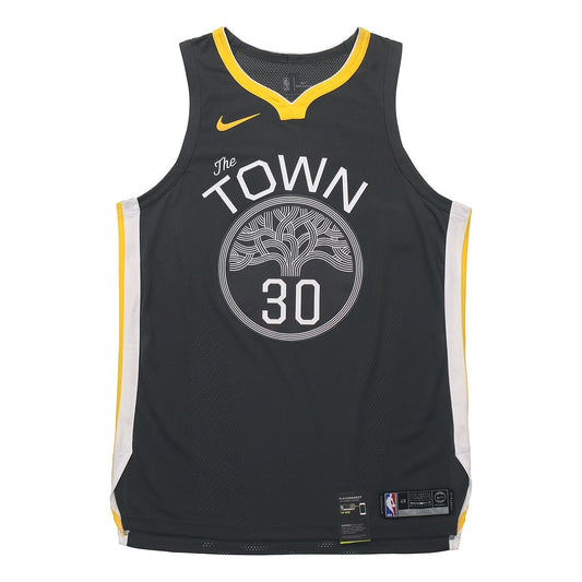 Nike Golden State Warriors Statement Edition Stephen Curry 30 AU Jersey GSW 'Black Yellow' 863152-060