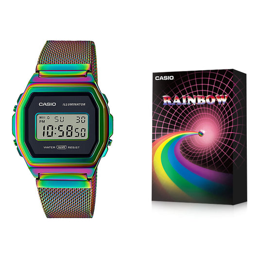 CASIO Vintage Premium Digital Watch 'Rainbow Special box ' A1000PRW-1PR