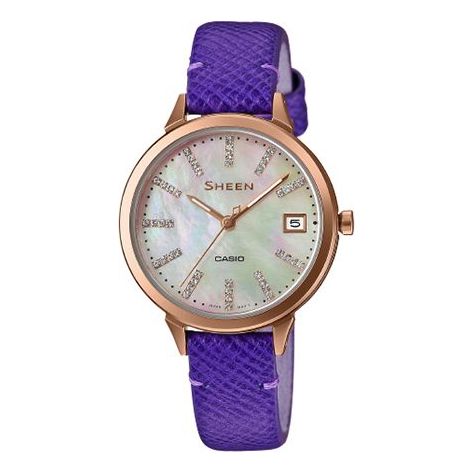CASIO Waterproof SHEEN Sapphire Crystal Purple Analog SHE-4527PGL-7AUPR