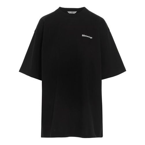 Balenciaga SS21 BB Letter Logo Round-neck Black 641655TJV871070