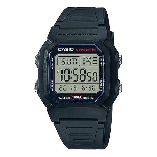 CASIO Waterproof Sports Analog Mens Black Digital W-800H-1A