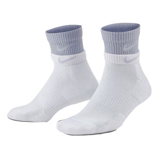 Nike Unisex Everyday Plus Cushioned Ankle Tube Socks 2 Packs Purple DH4058-101