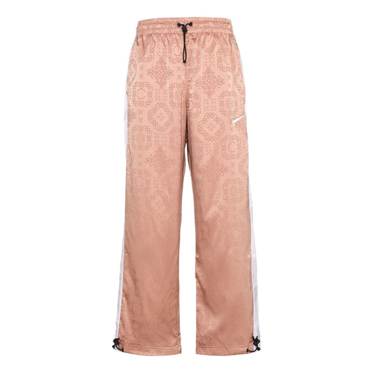 Nike x CLOT Rose Gold Silk Pattern Track Pants For Men Pink CT4088-605