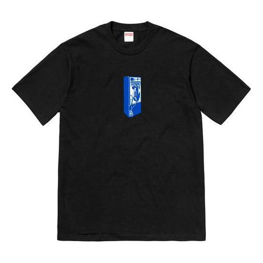 Supreme FW18 Payphone Tee Black Public Phone Printing Short Sleeve Unisex SUP-FW18-460