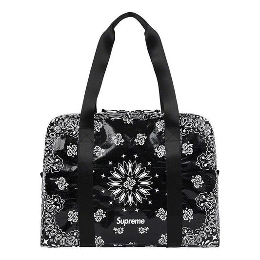 Supreme Bandana Tarp Small Duffle Bag 'Black Whtie' SUP-SS21-623