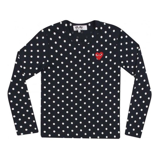 (WMNS) COMME des GARCONS PLAY Polka dots Long Sleeves T-shirt 'Navy Blue' AZ-T165-051-2