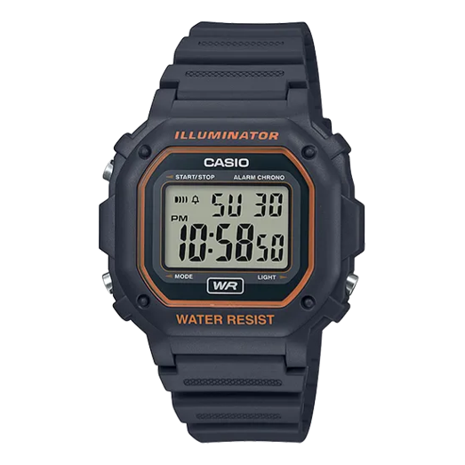 CASIO Retro Waterproof Classic Small Cube Brown Watch 50m Waterproof Resin Strap Black Analog F-108WH-8A2