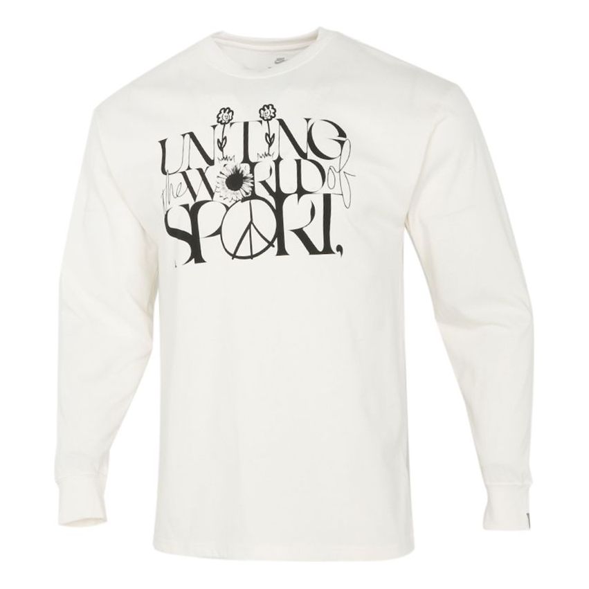 Nike Sportswear Casual Sports Round Neck Pullover Long Sleeves Creamy White DM2191-902