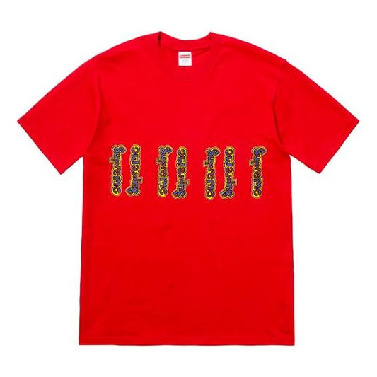 Supreme SS18 Gonz Logo Tee Red logo Short Sleeve Unisex SUP-SS18-439