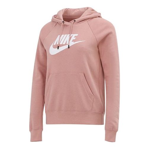 (WMNS) Nike Sportswear Knitting Printing Logo Hoodie Asia Sizing 'Pink' BV4127-609