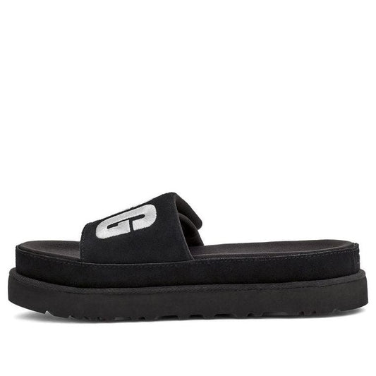 (WMNS) UGG Laton Slide Black Silver Slippers 'Black Silver' 1110110-BSVR