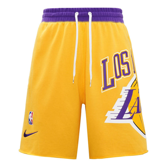 Nike Los Angeles Lakers Basketball Athleisure Casual Sports Breathable Shorts Yellow DB1956-728