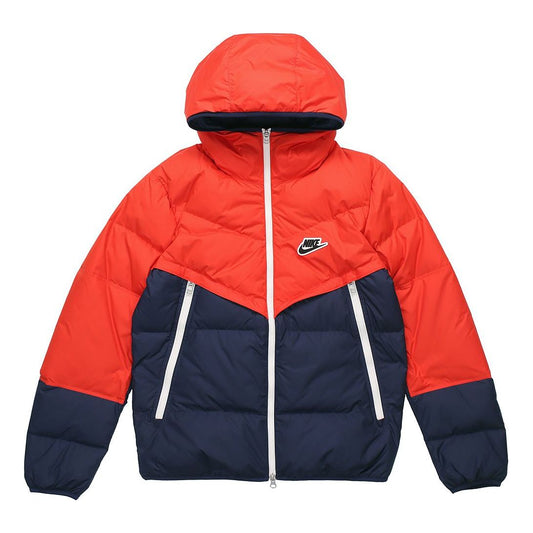 Nike Sportswear Down-Fill Windrunner hooded Stay Warm Colorblock Short Down Jacket Red Blue Redblue CU4405-673