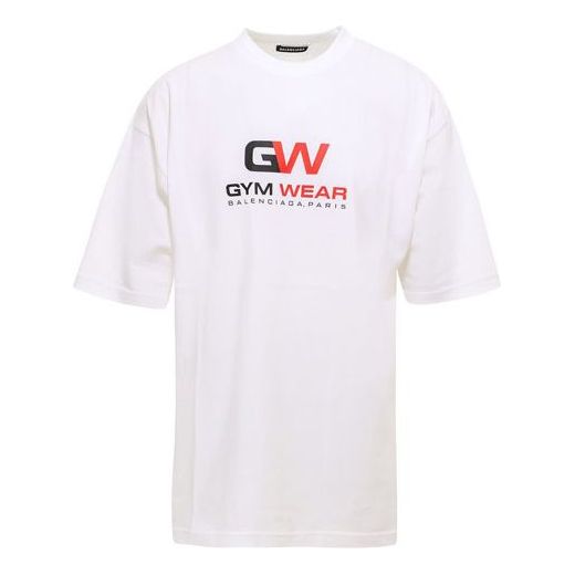 Balenciaga Gym Wear Loose Short Sleeve White 620969TIVD59000