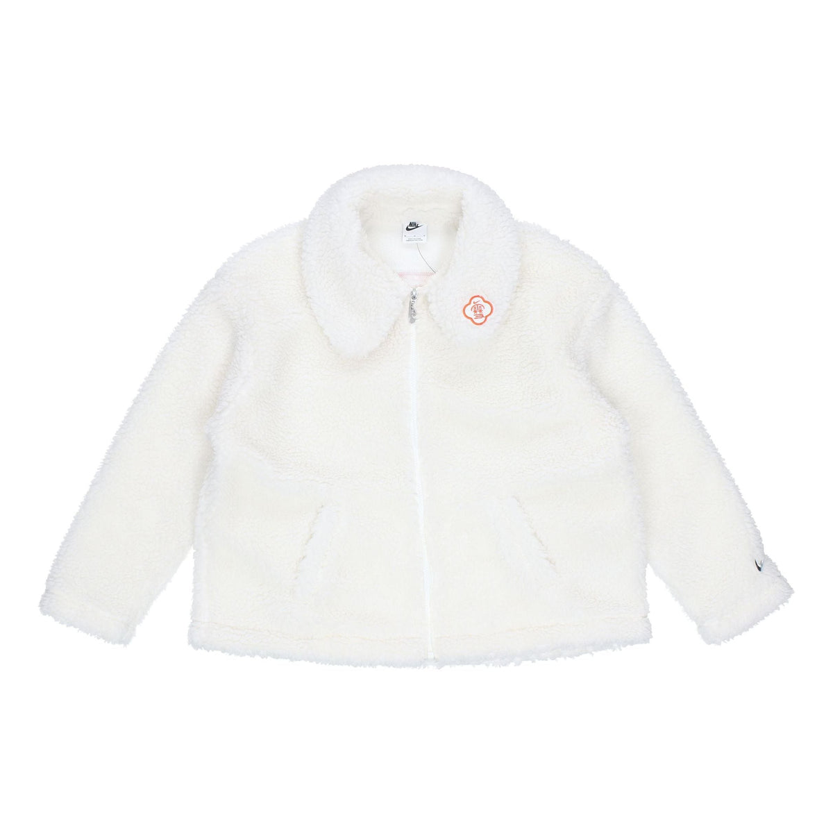 (WMNS) Nike CNY New Year's Edition Lamb's Wool Solid Color Lapel Jacket Sail White DQ5366-133