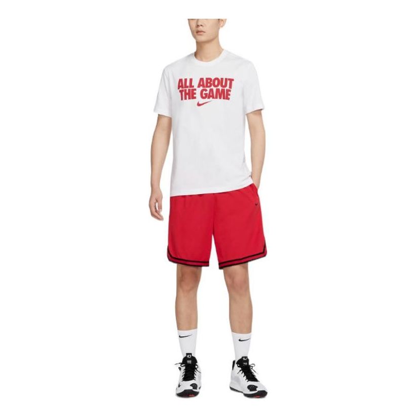 Men's Nike Alphabet Printing Breathable Round Neck Pullover Short Sleeve White T-Shirt DV1219-100