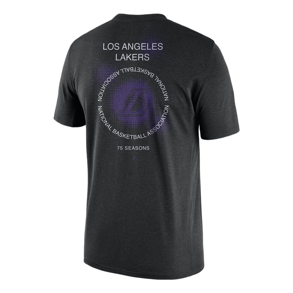 Nike x NBA Crossover Los Angeles Lakers Courtside Pattern Printing Round Neck Short Sleeve Black DH6737-010