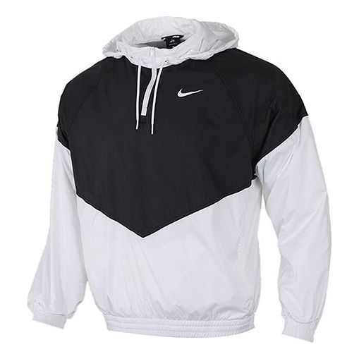 Men's Nike SB SHIELD Skateboard Half Zipper Pullover Splicing Interchange Jacket 'Black White' BV0980-010