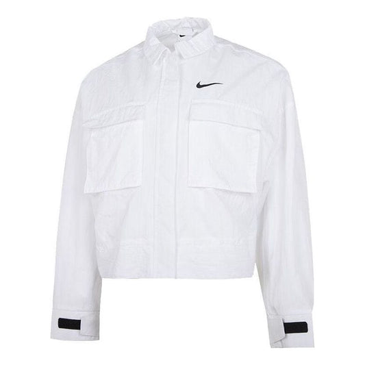 (WMNS) Nike AS W Nike Sportswear ESSNTL WVN JKT Jacket FIELD White DM6244-100