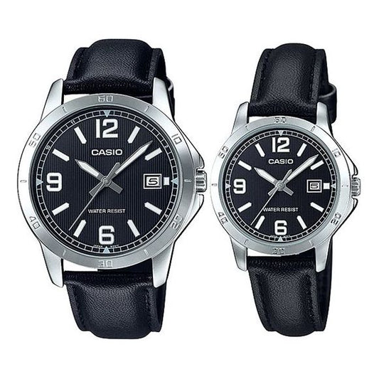 CASIO Quartz Couple Waterproof Black Analog MTP-V004L-1B&LTP-V004L-1B