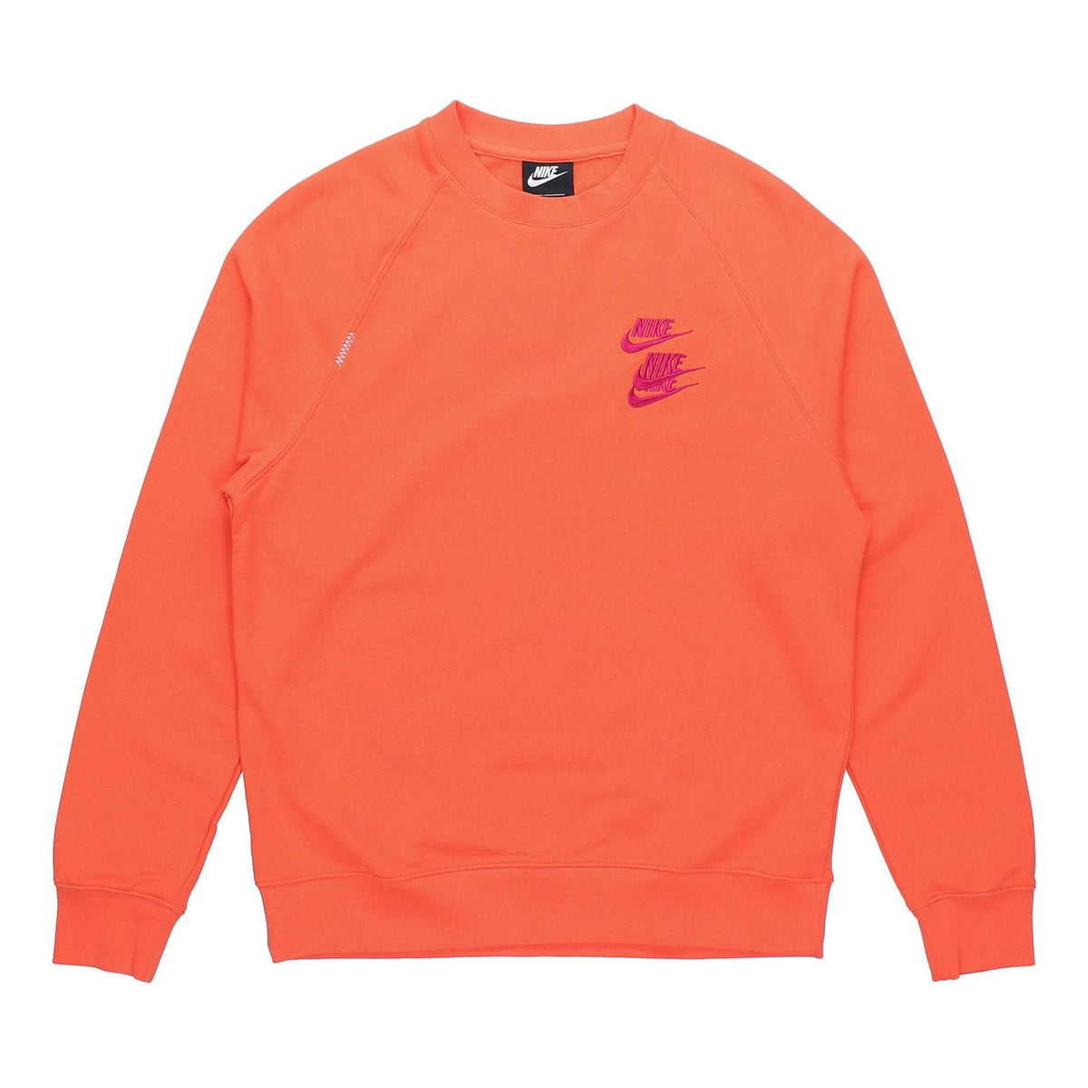 Nike As M Nsw Ft Crw Wtour Embroidered Pattern Round Neck Long Sleeves Orange DD0883-842