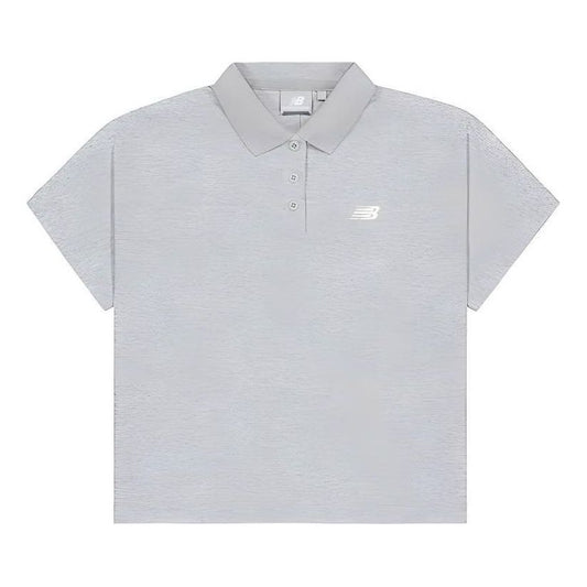 (WMNS) New Balance Short Sleeve Polo Asia Sizing 'Grey' NFE21032-MGR