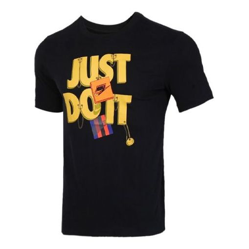 Nike DRI-FIT JUST DO IT. Alphabet Printing Short Sleeve Black CV1076-010