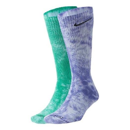 Nike Everyday Plus Tie-Dye Sports Stockings Unisex 2 Pairs Purple/Green DM3407-903