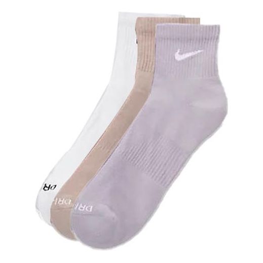 Nike SS22 Quick Dry Breathable Sports Socks Couple Style 3 Pairs Purple / Orange / White SX6890-990