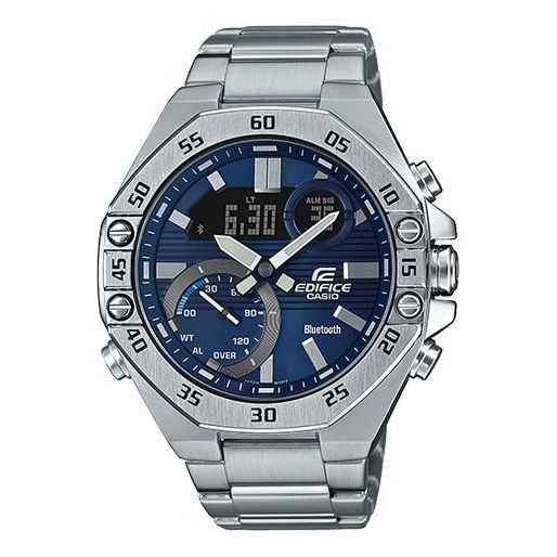 Casio Edifice Waterproof Analog-Digital Watch 'Silver Blue' ECB-10YD-2A