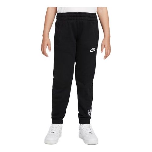 (GS) Nike French Terry Casual Solid Color Sports Pants/Trousers/Joggers Girls Black DM8220-010