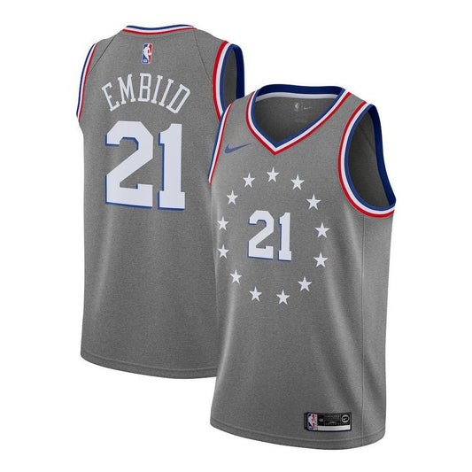 Nike Embiid City Edition Swingman Jersey Grey Gray AJ4636-064