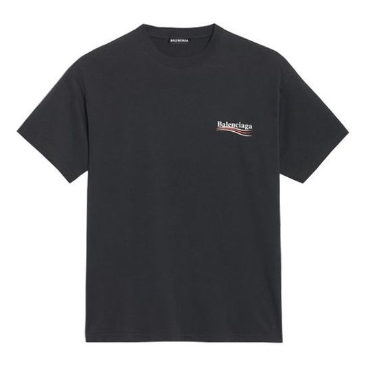 Men's Balenciaga Printing Version Short Sleeve Black 570803TAV441000