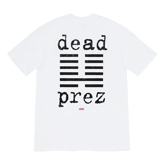 Supreme FW19 Week 15 x Dead Prez Tee Crossover Round Neck Short Sleeve Unisex White SUP-FW19-10766