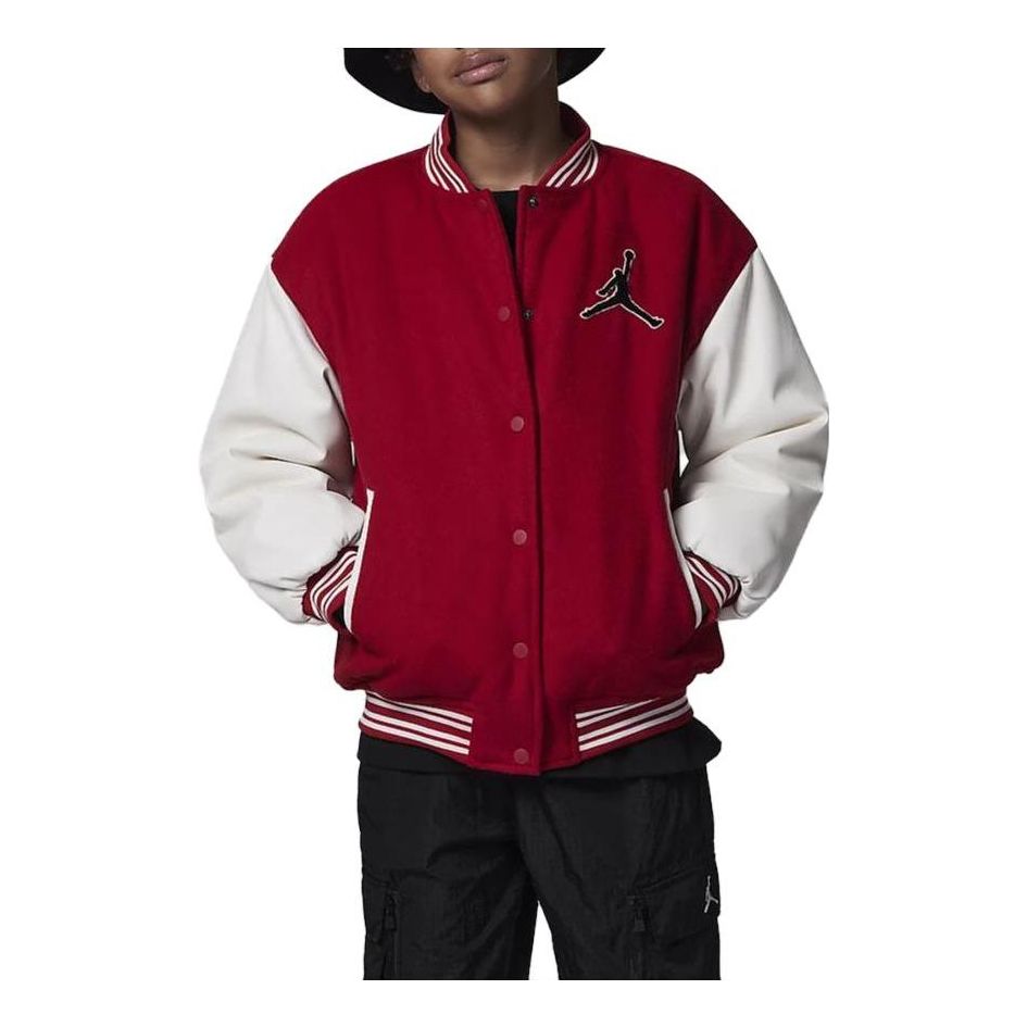 (PS) Air Jordan Varsity Logo Jacket 'Red White' FV6043-687