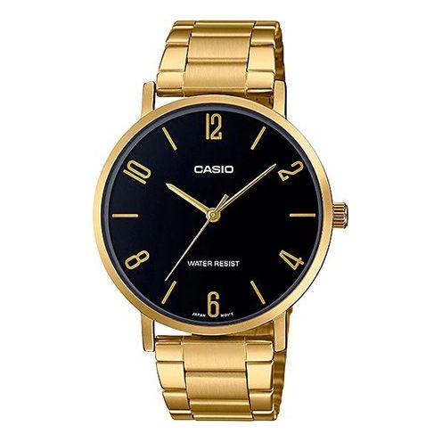 Casio Dress Classic Minimalistic Analog Watch 'Gold Black' MTP-VT01G-1B2