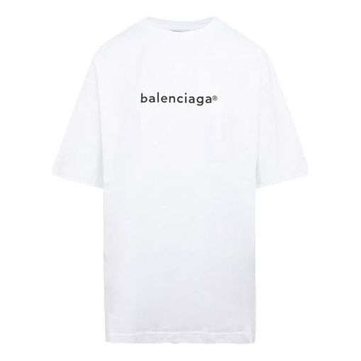 Balenciaga SS21 Printing Round-neck Tee White 641655TIV549040