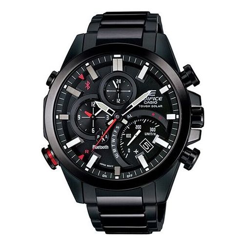 CASIO Quartz Waterproof EDIFICE Solar Powered Sapphire Crystal Mens Black Analog EQB-501YDC-1AMPRDD