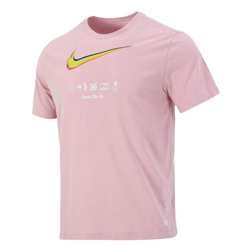 Men's Nike Dri-fit Great Unity Ss Tee1 Casual Sports Breathable Logo Printing Short Sleeve Pink Red T-Shirt DM7907-630