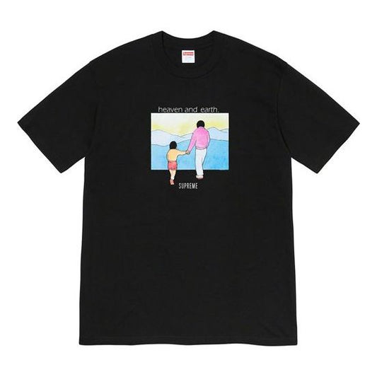 Supreme FW19 Week 1 Heaven and Earth Tee Printing Short Sleeve Unisex Black SUP-FW19-192