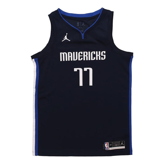 Nike NBA Basketball Jersey SW Fan Edition 20-21 Season Dallas Mavericks Doncic No. 77 Navy Blue Dark blue CV9474-421