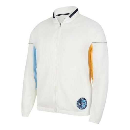 Men's Nike Colorblock Retro Running Breathable Casual Jacket Sail White DM4780-133