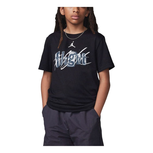 (GS) Air Jordan Flight Team Graphic T-shirt 'Black' HQ7557-010