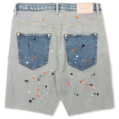 Slim Leg Short - Light Indigo Reverse Repair