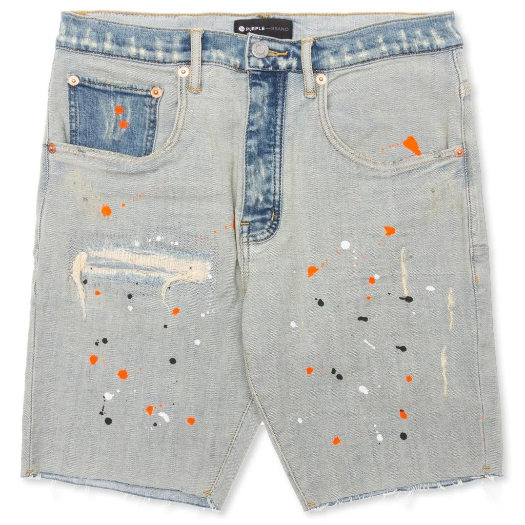 Slim Leg Short - Light Indigo Reverse Repair