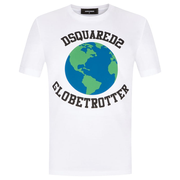 DSQUARED2 White Globe T-Shirt
