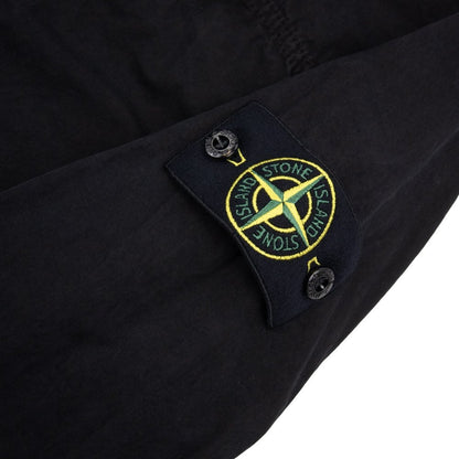 Stone Island Brushed Organic Cotton Canvas Overshirt In Black