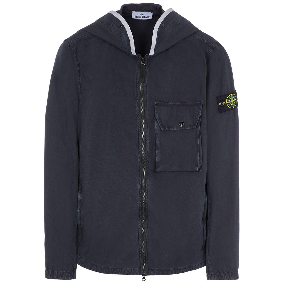 Stone Island Navy Hooded Overshirt