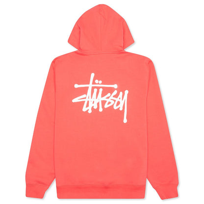 Basic Zip Hoodie - Pale Red