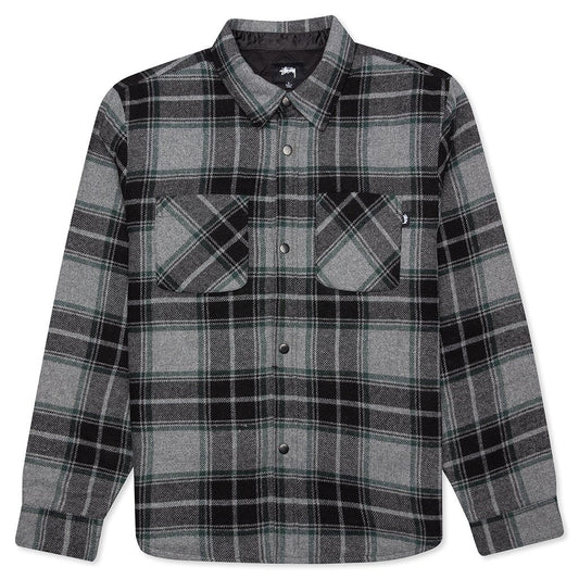 Max Plaid Quilted Shirt - Grey